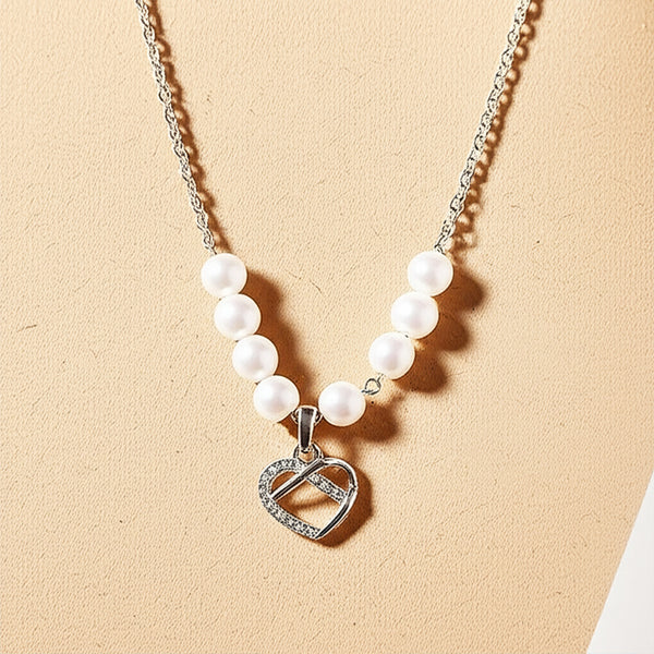 AM5774 Butterfly Pendant Necklace Pearl Jewellery and Pearl Earings- For Women Imitation Pearl Multilayer
