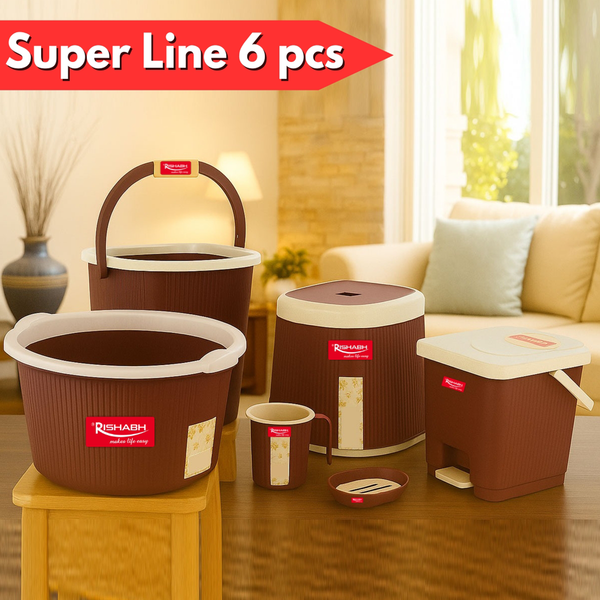 AM6225 Rishabh Super Line 6-Piece Multipurpose Bathroom Set