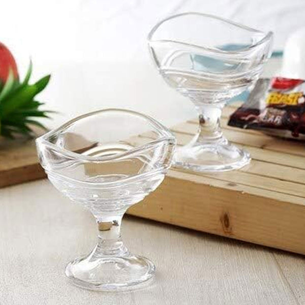AM5995 Elegant Glass Ice Cream & Dessert Bowl 2 Pcs