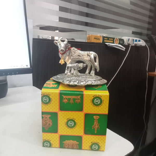 AM5589 Cow with Calf Silver Plated Big