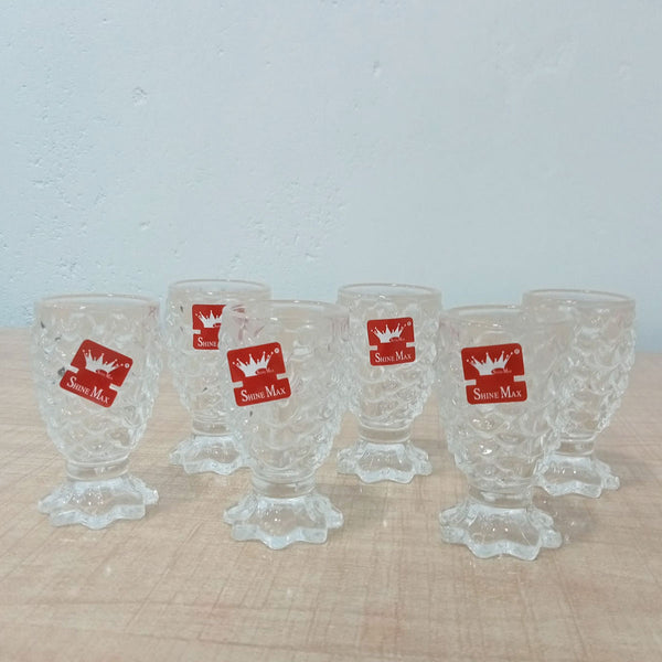 AM5973 Fishtail Shape Heavy Base Shot Glasses –  Set of 6 - 40ml Each