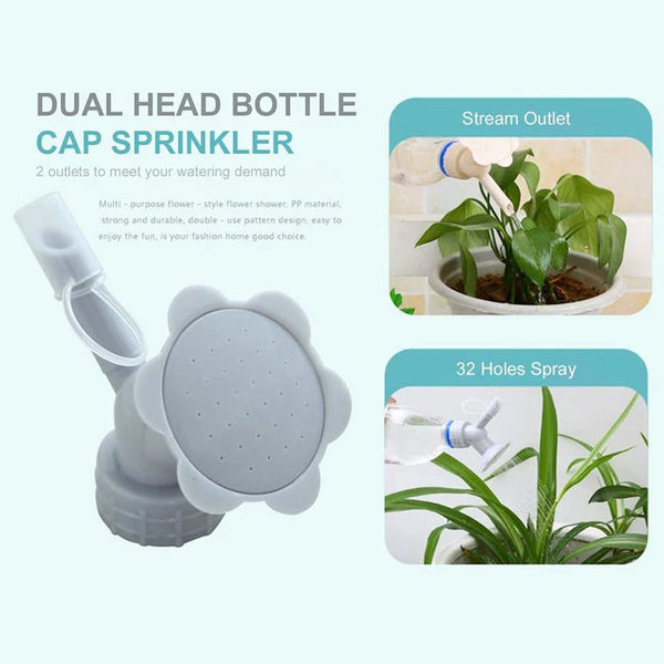 4978 2 IN 1 BOTTLE CAP SPRINKLER DUAL HEAD BOTTLE FOR INDOOR SEEDLINGS PLANT GARDEN TOOL