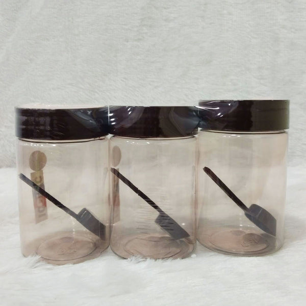 AM6262 Iconic Storage Jar with Spoon 500ml 3pcs – Transparent Container