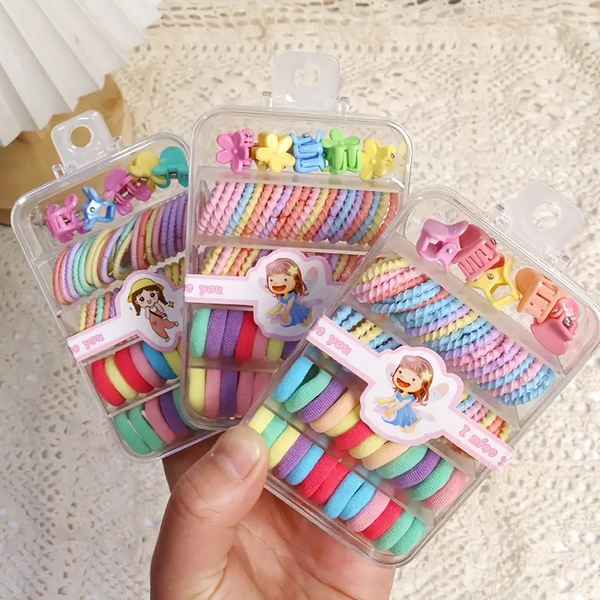 AM1003 1 Box, Cute Colorful Hair Tie Hair Accessories for Baby Girls & Little Girls
