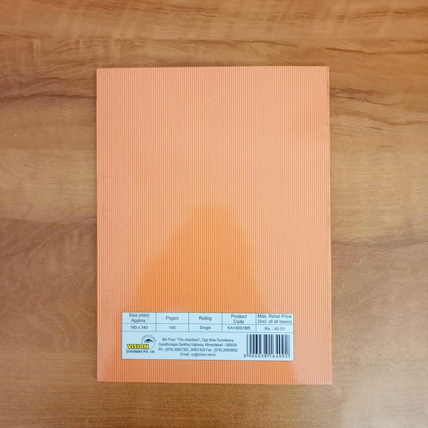 AM5502 Vision Single Line A4 Notebook 140 Pages, 180mmX240mm (Brown, Pack of 1)