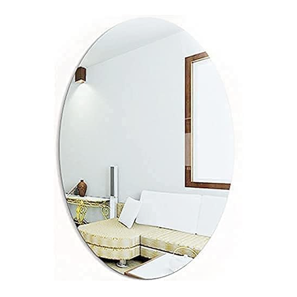 3111 Oval Shape Adhesive Mirror Sticker -(Size-30cm x 40cm) For Wall ,On Tiles, Bathroom, Bedroom, Living Roomm Basin Stickers Unbreakable Plastic