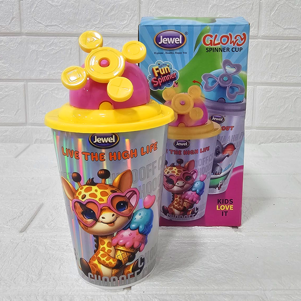 AM5125 Multi-Design Glowy Spinner Cup Water Bottle