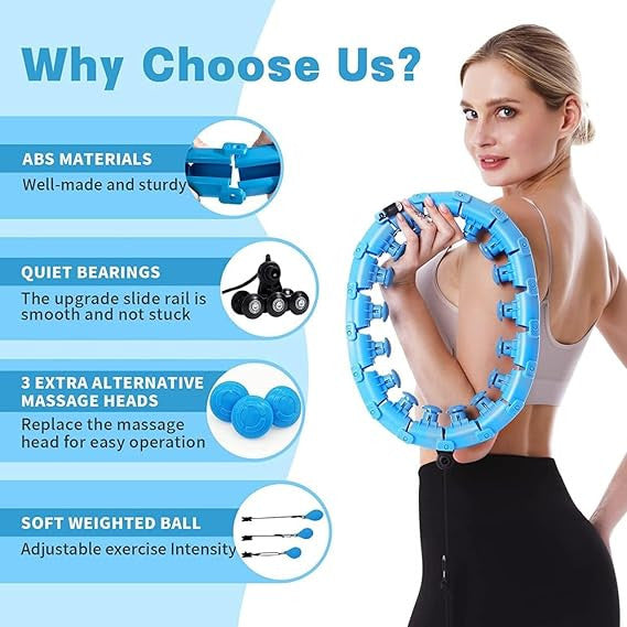 AM5411 Smart Hula Hoop, Smart Weighted Hula Hoop for Adults Weight Loss Women to Slim Waist