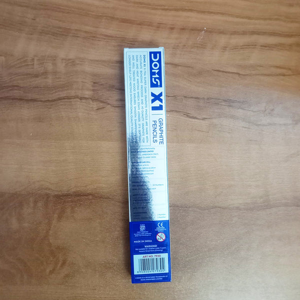 AM5505 Doms X1 X-Tra Super Dark Pencils 1 Pack - 10 Pencils - 1 Eraser + 1 Sharpener + 1 Protective Cap Free