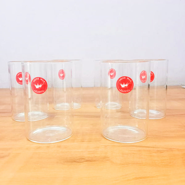 AM5374 Shine Max Glass Borosilicate Glass Microwave Safe Juice Glass (Set of 6 Pcs)