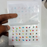 AM5636 Round Multicolor & Multi-Size Regular Bindi for Forhead - Set of 1