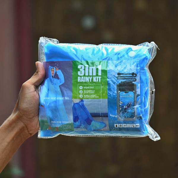 AM5606 3 In 1 Rain Cover Kit - Raincoat with Mobile Cover & Shoe Cover