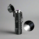 AM5243 Plasma Electric Lighter Rechargeable, Waterproof Lighter Plasma Lighter with Flashlight 360°Flexible Long Neck ARC Lighter Flameless for Camping Hiking