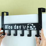 8536 HEAVY-DUTY CARBON STEEL CARTOON NICE DAY OVER DOOR HOOK HANGER RACK, TOWEL HANGER, REMOVABLE DOOR HOOK, COAT, SCARF, CLOTHS HANGER (1 PC / 6 HOOK)