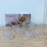 AM5983 Crystal Glass Serving Bowl (Multidesign)- Set of 1 Large & 6 Small Bowl-- KRPS041-L7 & KRPS021-L7 & KRPS031-L7)