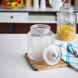 AM5677 CELLO Bloom Storage Glass Jar (1300ml) for Cookie Jar, with Air Tight for Kitchen Dried Masala (Pack 1)