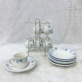 Di0363 Lp Elegant Designer Cup & Saucer Set with Stainless Steel Stand (Set of 12pc)