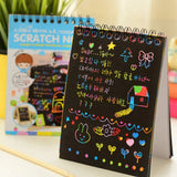 AM5280 Scratch Notebook with Wooden Stylus for Kids Art (Size - 20x14cm, Pack of 1 Pcs)