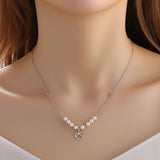 AM5774 Butterfly Pendant Necklace Pearl Jewellery and Pearl Earings- For Women Imitation Pearl Multilayer