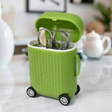 13572 Manicure Kit, Pedicure tools for feet, Nail Clipper (8 Pcs Set / With Mini 4 Wheel Suitcase Trolley)