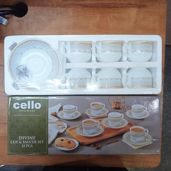 AM5671 Cello Divine Costa Multi-Design Cup & Saucer (Set of 6 Pcs)