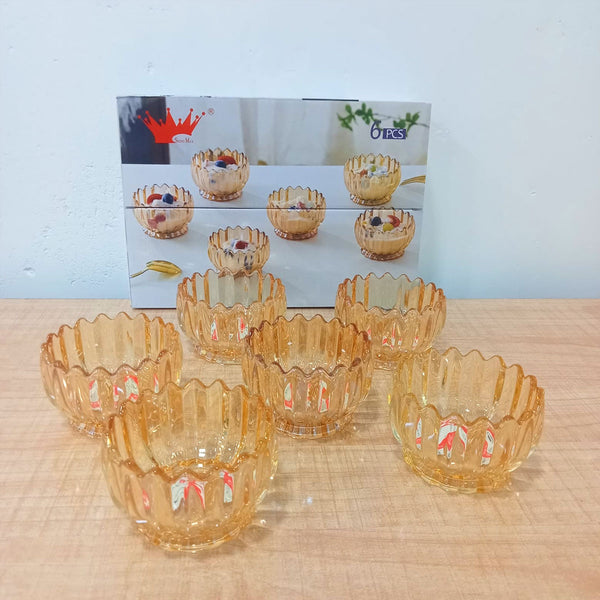 AM5966 Crystal Glass Ice Cream and Dessert Bowl -  Set of 6 Pcs (150 ml)