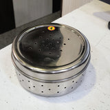 AM5333 Hole Dabba Stainless Steel Coriander Storage Box Large