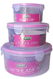 3600 Oscar Storage Container,  Air Tight Container, set of 3 pcs  2000ml, 1000ml, 500ml