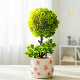 AM6238 Green Topiary Ball Plant with Decorative Flower Pot