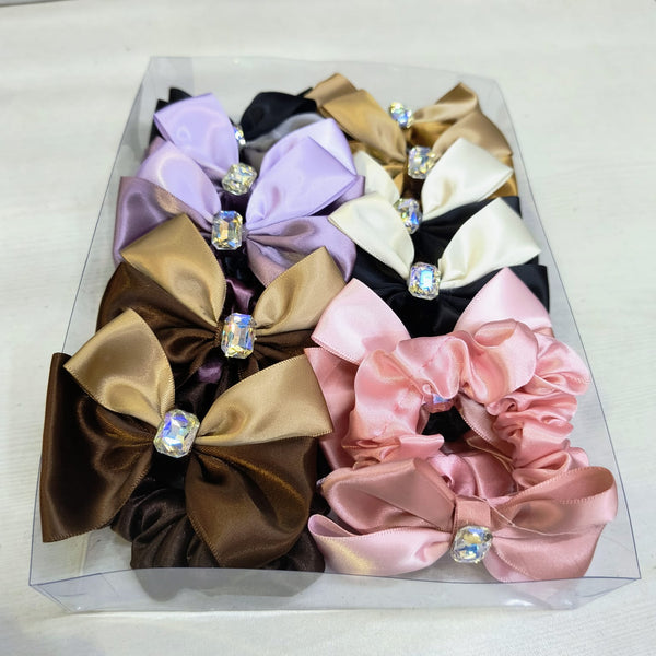 AM1277 BIG Bow Dimond Elastic Hair Band ,Hair Band for Girls, Women's and Kids Baby Toddlers 1pc