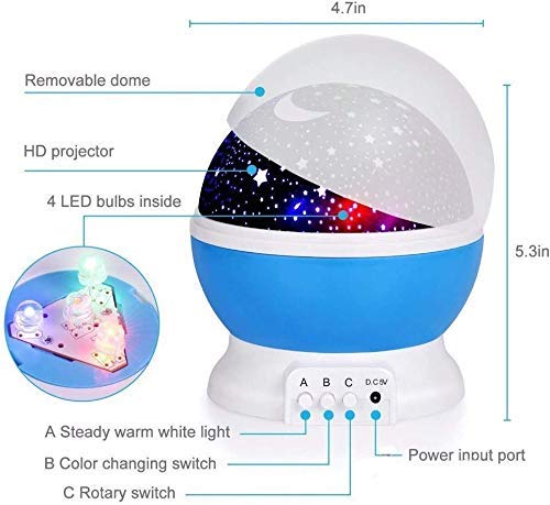 AM5046 Romantic Sky Star Master Night Light Projector Lamp with USB LED Rotation (Multi)