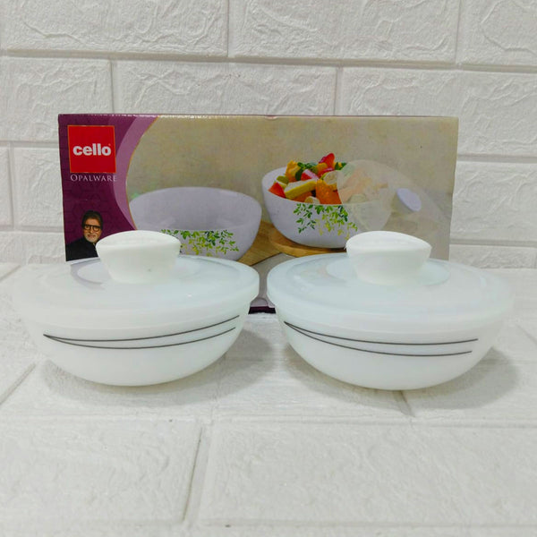 Di0206 Cello Small Mixing Bowl Set of 2pc with Lids - 500ml Each