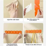 AM5095 Six Hook Sticky Hanger 6 Pc, Multipurpose Wall Hooks, Transparent Plastic Duty Wall Hook for Kitchen Bathroom Office Storage, Wall Mounted Towel Hanger