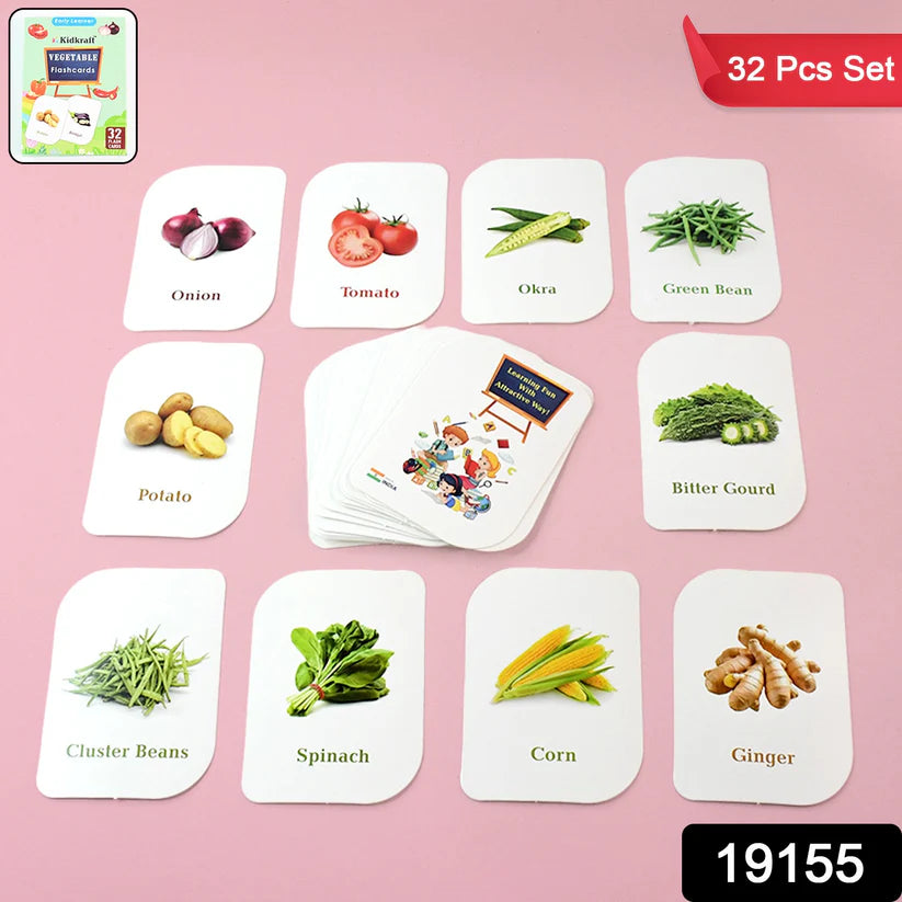 19155 Kidkraft 32-Piece Educational Vegetable Flash Cards Set – Amd-Deodap