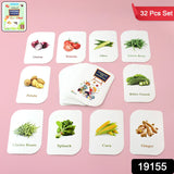 19155 Kidkraft 32-Piece Educational Vegetable Flash Cards Set