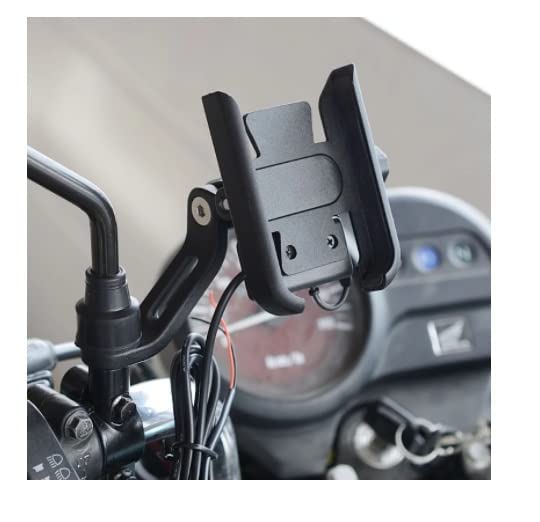 12674 FULL METAL BODY BIKE & SCOOTY 360 DEGREE ROTATING MOBILE HOLDER STAND FOR BICYCLE, MOTORCYCLE, SCOOTY THAT CAN FITS ALL SMARTPHONES (1 PC)