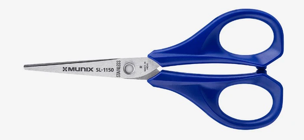 3911 Munix SL-1150 128 mm / 5" Stainless Steel Scissors | Pointed Tip with Shock Proof Body | Ergonomic & Soft Handles for Easy Handling