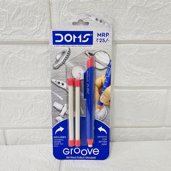 AM6070 DOMS Groove Retractable Click Pencil Eraser Set