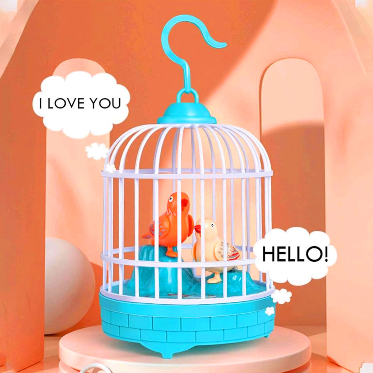 Voice Activated Toy Parrot In Cage That Talks AM6123 Talking Bird