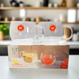 AM5375 Shine Max Transparent Glass Tea - Coffee Mug (Set Of 2 Pcs)