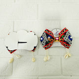 Di0040 Navratri MIx Design Embroidered Bow Hair Clip with Mirror Work & Hanging Shell Beads
