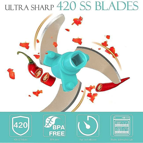 3326 Manual SS Blades Compact Hand Held Vegetable Chopper/Slicer (Brown Package Box)