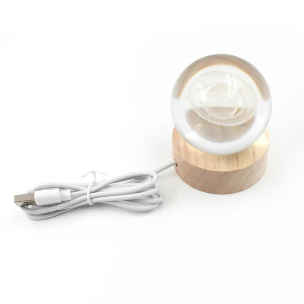 13607 Astronaut 3D Crystal Ball lamps With Wood Base (1 Pc)