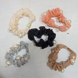 AM5623 Pearl Scrunchies Hair Ring Bands- Ropes Hair Elastic Bracelet Ponytail Holder Hair Accessories