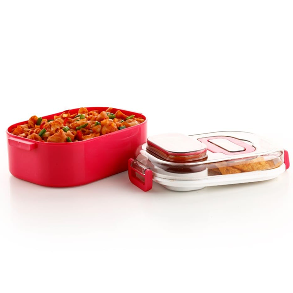 3281 Mighty Lunch Box Comes with 1 Small Container, Stylish Anti Spill Lid & 1 Baby Spoon BPA Free, Food Grade Perfect for School