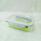 AM6200 Borosil Klip N Store Rectangular Glass Container - 640 ml with Air Tight Lid