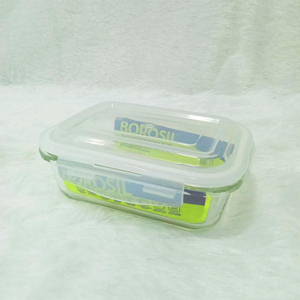 AM6200 Borosil Klip N Store Rectangular Glass Container - 640 ml with Air Tight Lid