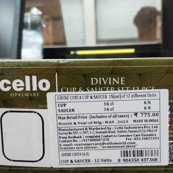 AM5671 Cello Divine Costa Multi-Design Cup & Saucer (Set of 6 Pcs)