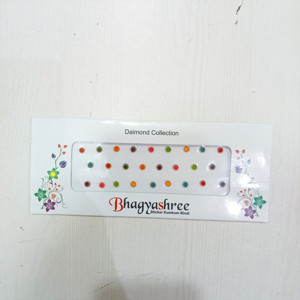 AM5635 Multi Design Stone Bindi Fancy Designer Bindi - Set of 1