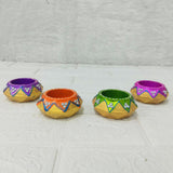 AM0209 Handmade Decorative Diyas For Diwali With wex (4 Pcs)